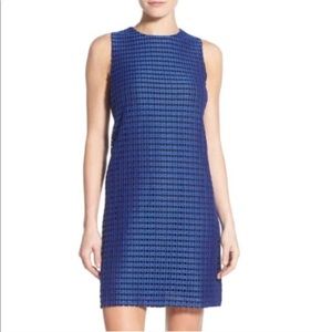 NWT Halogen sleeveless overlay dress black blue XS